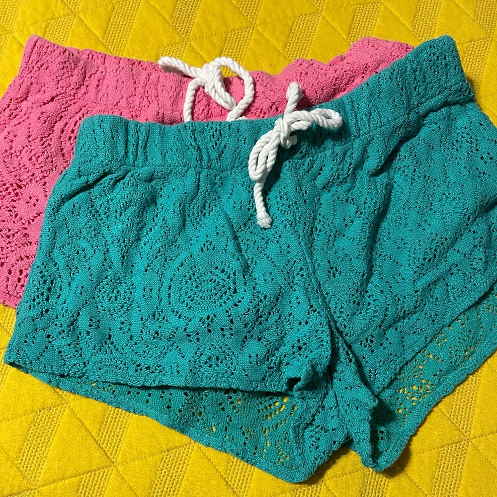 AERIE Crochet Sleep Shorts Pajamas Small